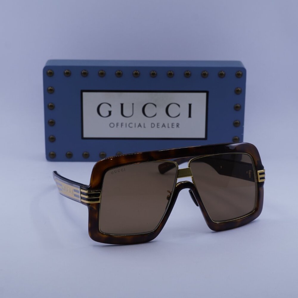 Gucci GG0900S 002 Aviator Sunglasses - Havana - Picture 5 of 11